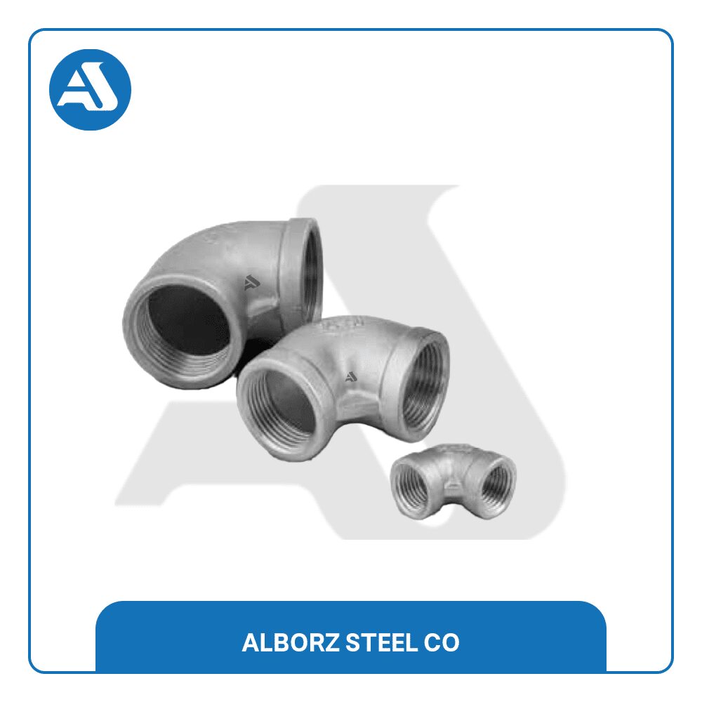 زانو دنده ای 90 درجه ˚90 Elbow Threaded از سایز ۱/۸ اینچ تا سایز 4 اینچ آلیاژ استنلس استیل 304 و 316 کاربرد در صنایع نفت و گاز و پتروشیمی